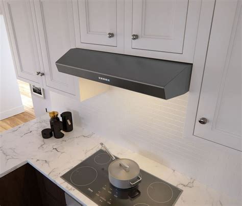 zephyr breeze ii 30 under cabinet range hood black steel|recirculating range hood under cabinet.